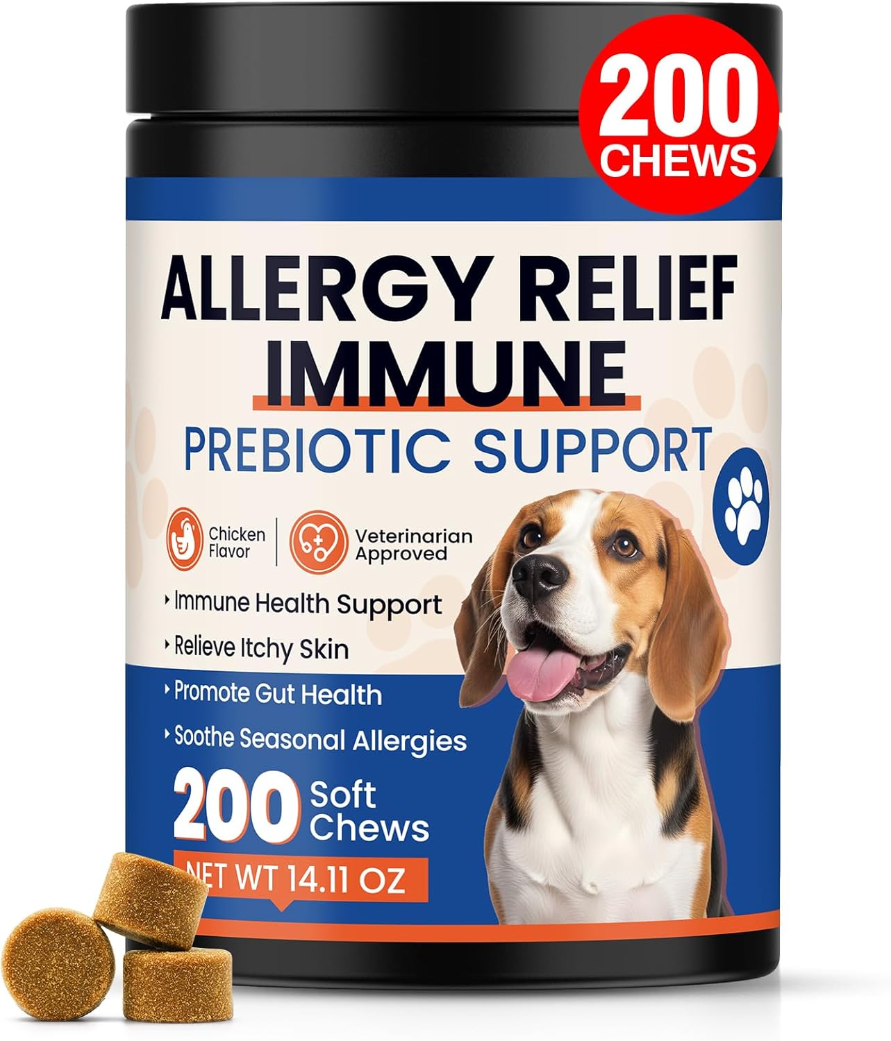 Dog Allergy Chews 200ct product jar